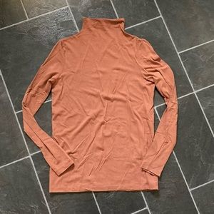 Oak + Fort stretchy cotton modal blend mock neck top